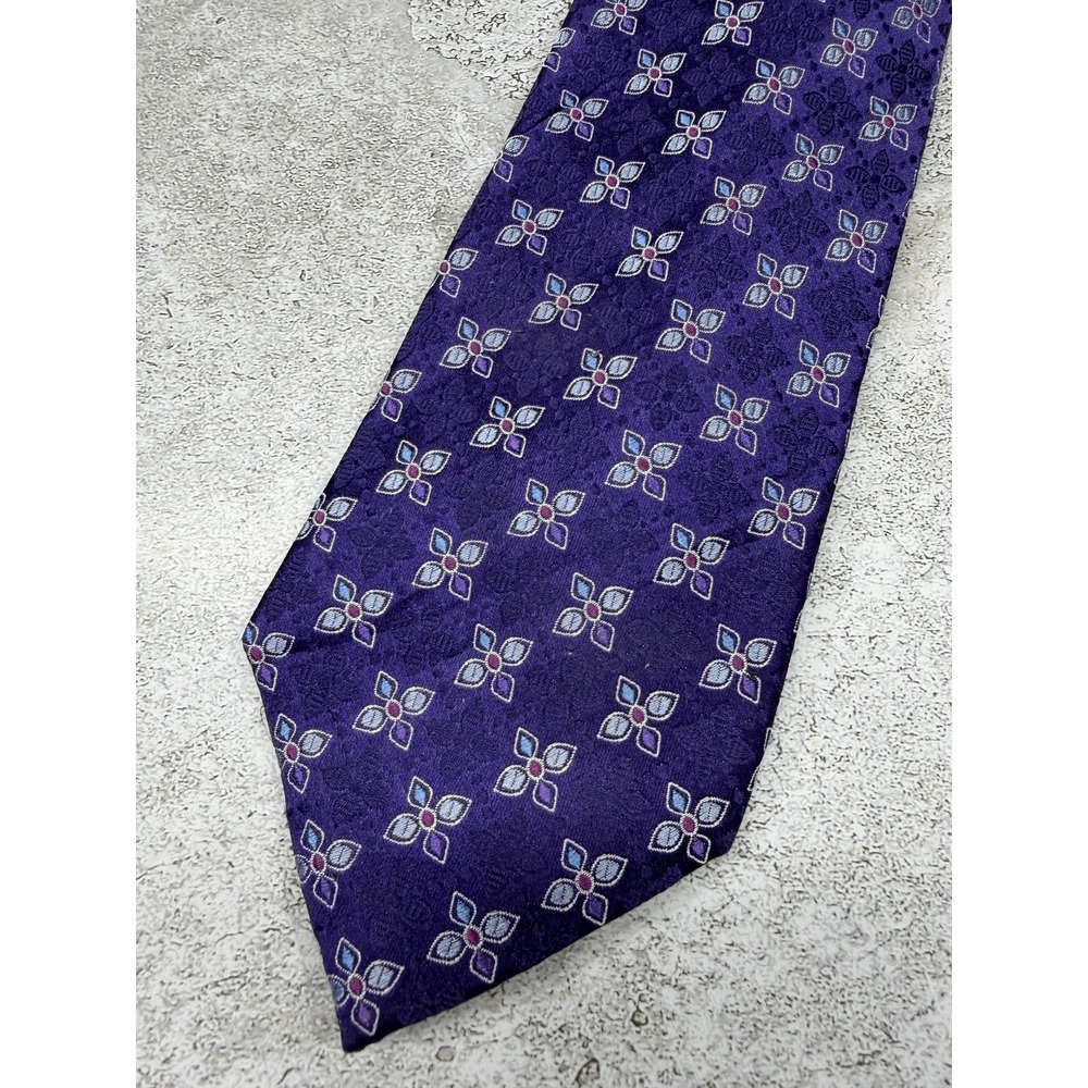 Countess Mara Silk Tie Mens One Size Purple Geometric‎ Made In China Necktie